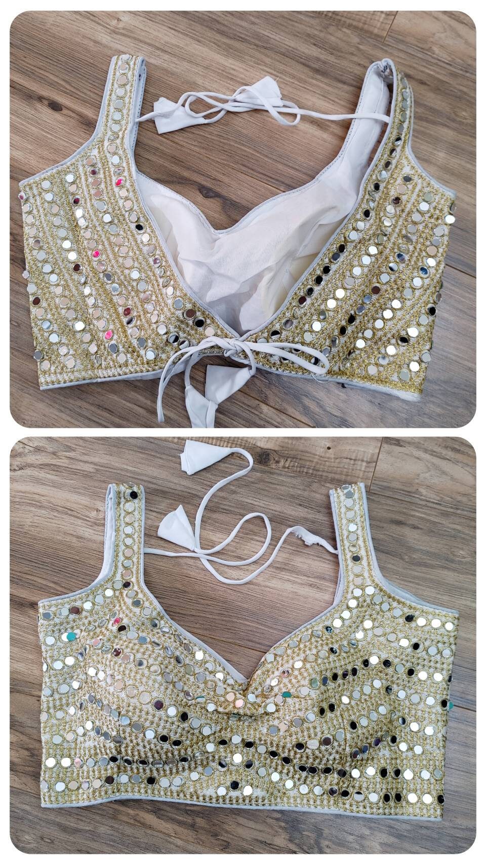 Silk Mirror Work Gujrati Readymade Blouse, Heavy Phantom Silk, Gorgeous Blouse that Makes you look beautiful, Free Size 38, Alter up to 42