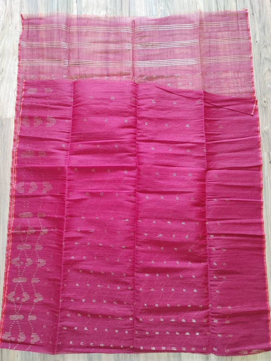 Bangladeshi Dhakai Jamdani Saree Beautiful Maroon Color, Halfsilk, Handloom Jamdani 40 count thread, Traditional, Elegant, Classy Saree
