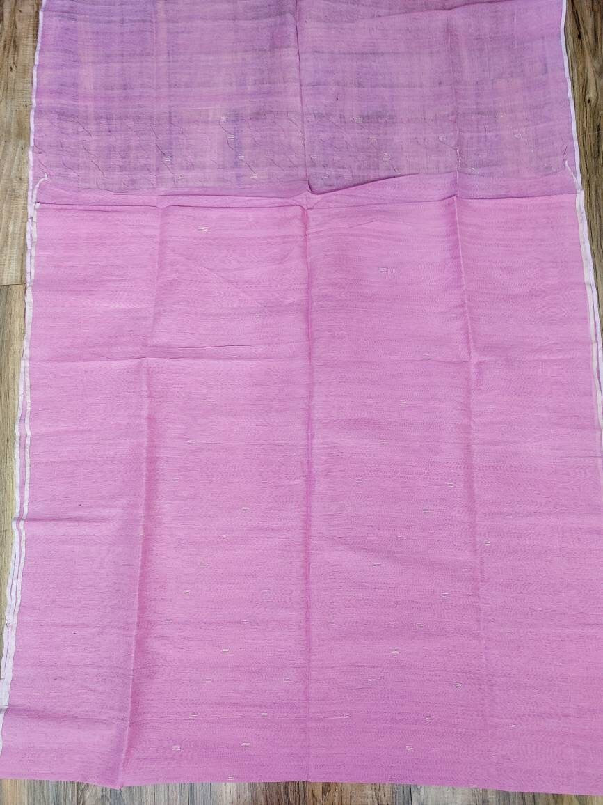 Original Dhakai Jamdani Sweet Pink/Golden Halfsilk Saree, Made in Bangladesh,with blouse piece, beautiful pink golden zari work