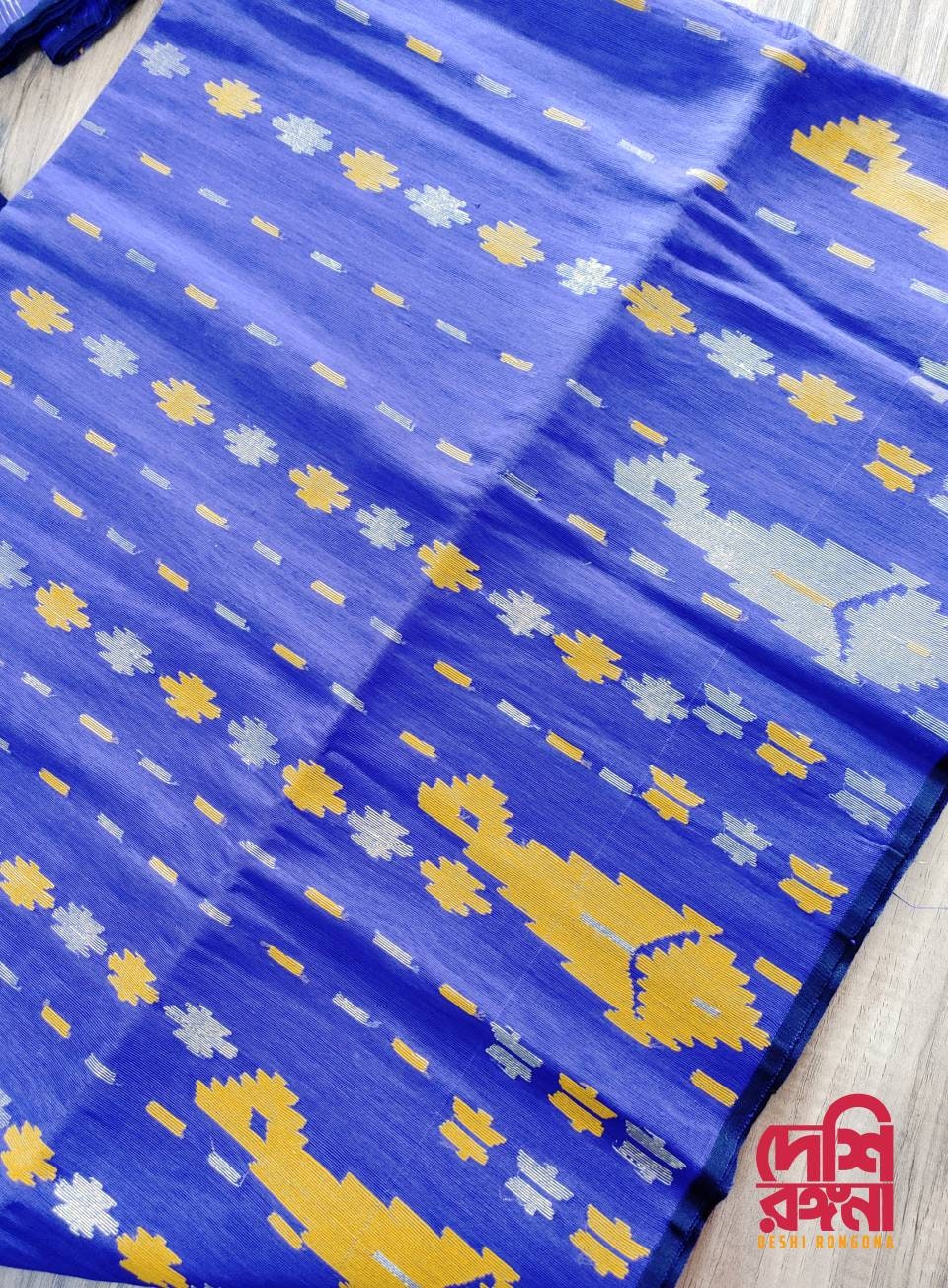 Original Dhakai Jamdani Saree Beautiful Violet/yellow Contrast, Halfsilk, Handloom 60 count thread, Traditional, Elegant, Classy Saree
