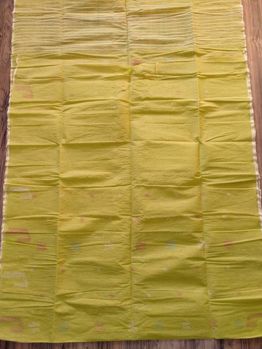 Original Dhakai Jamdani Saree, Beautiful Olive Saree with Multi Thread work,Handloom,Halfsilk, 40 count, Traditional, Classy Party Saree