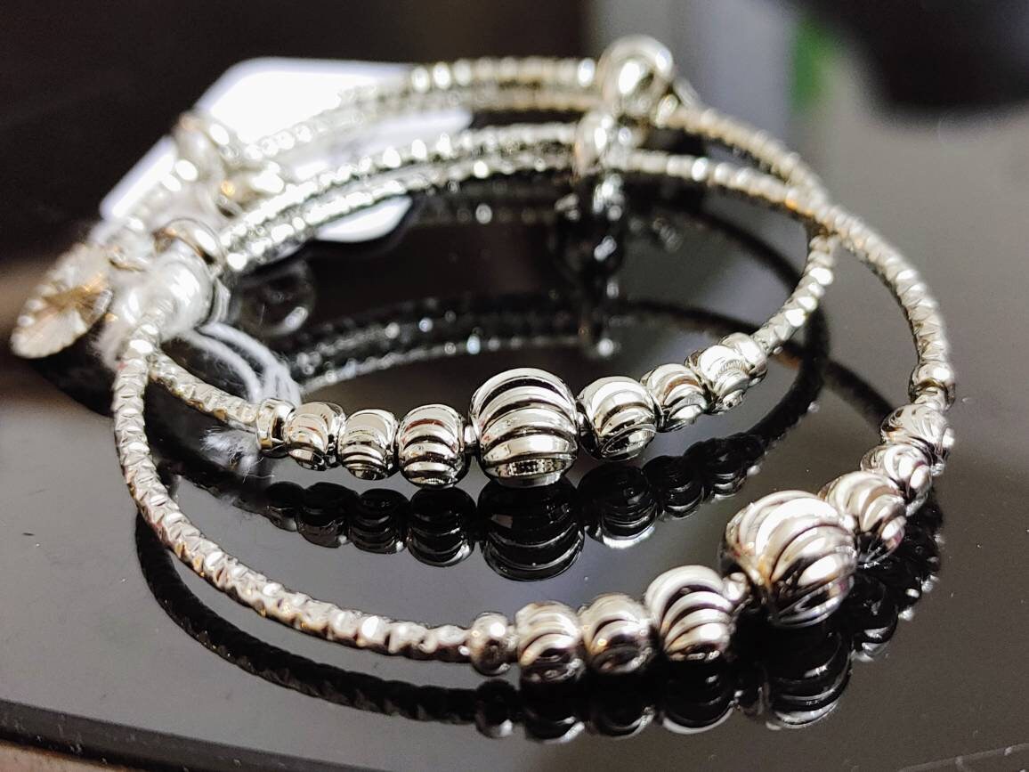 Silver Plated Kids Bangles, 1 pair , Beautiful Gift For little girls, Indian Wedding,Bangles for special occasions, Bridesmaid Party Jewelry