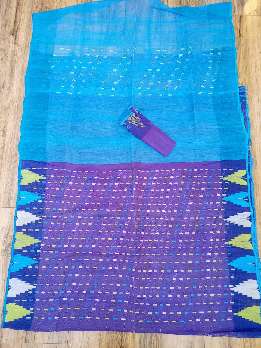 Original Dhakai Jamdani, Lavender Dhakai Jamdani Saree, Made in Bangladesh,Halfsilk, Handloom 40 count, Traditional, Elegant, Classy Saree