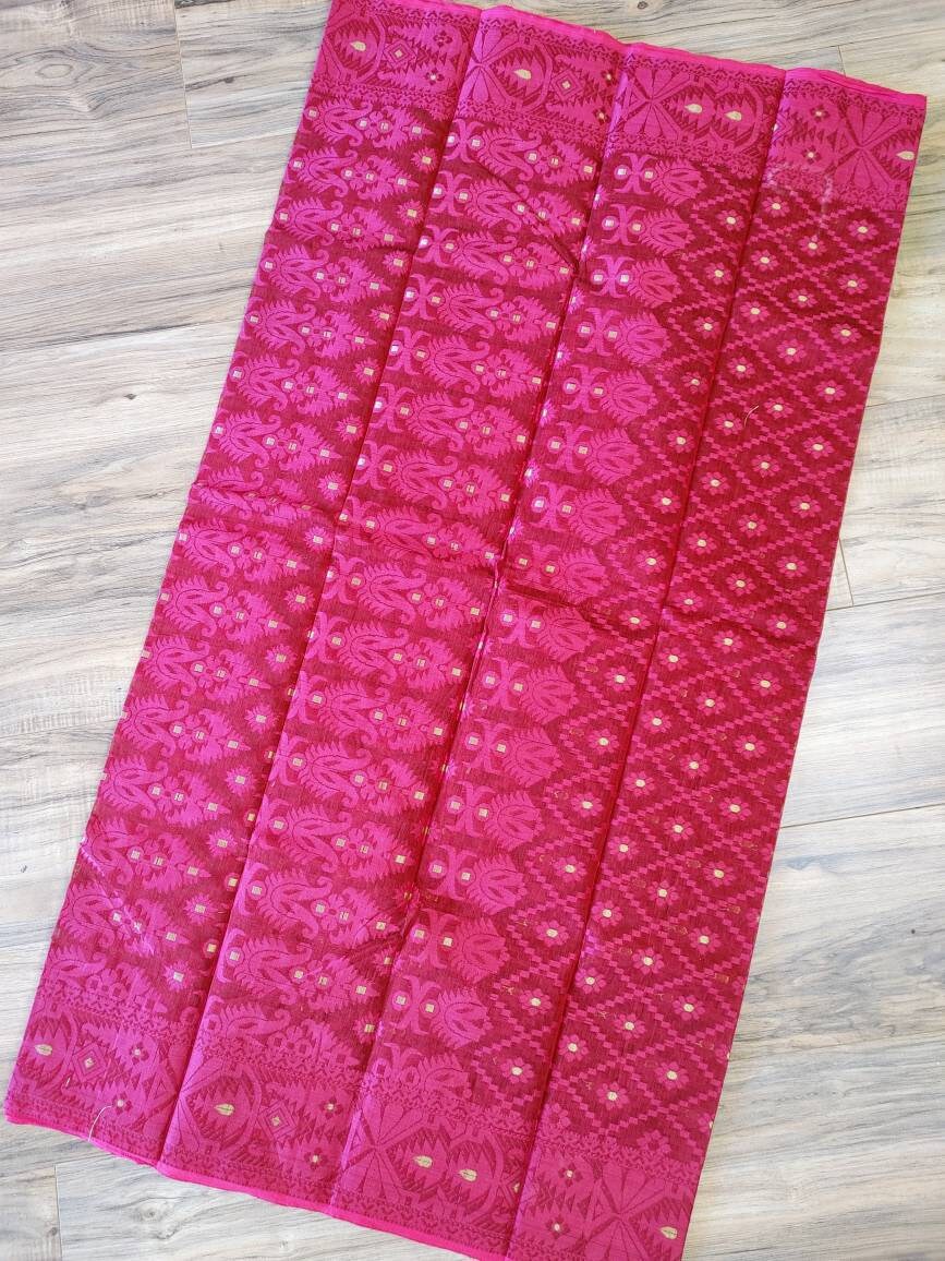 Tangail Semi-Moslin Saree, Color Variation Available. Made in Tangail, Bangladesh