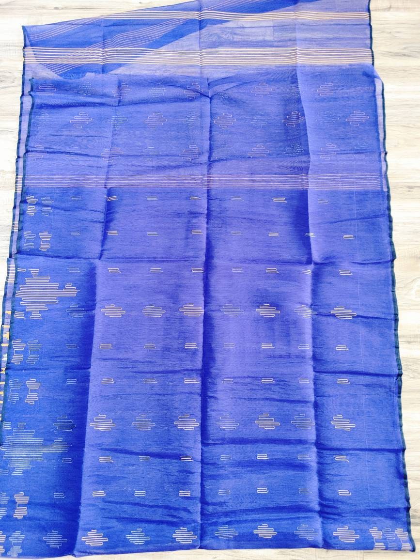 Original Dhakai Jamdani Saree Beautiful Violet/yellow Contrast, Halfsilk, Handloom 60 count thread, Traditional, Elegant, Classy Saree