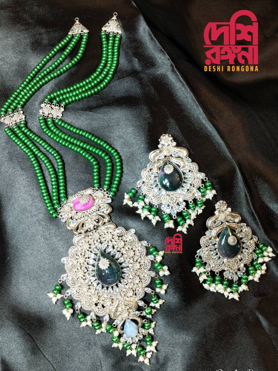 Exclusive Bridal Necklace Set, Designer Wedding Jewelry, Antique Silver Plated, Premium Quality,Indian,Pakistani, Sabyasachi Bollywood Style