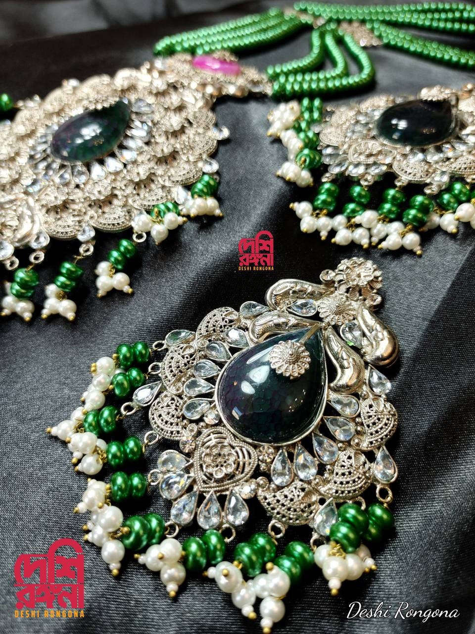 Exclusive Bridal Necklace Set, Designer Wedding Jewelry, Antique Silver Plated, Premium Quality,Indian,Pakistani, Sabyasachi Bollywood Style