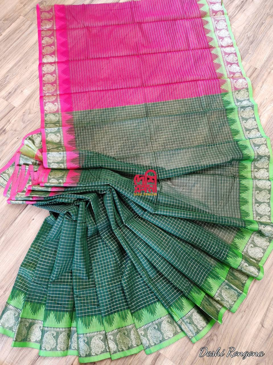 Halfsilk Madurai Saree, Beautiful Royal blue body with Jari and Ganga-Jamuna Border. Perfect Party wear.