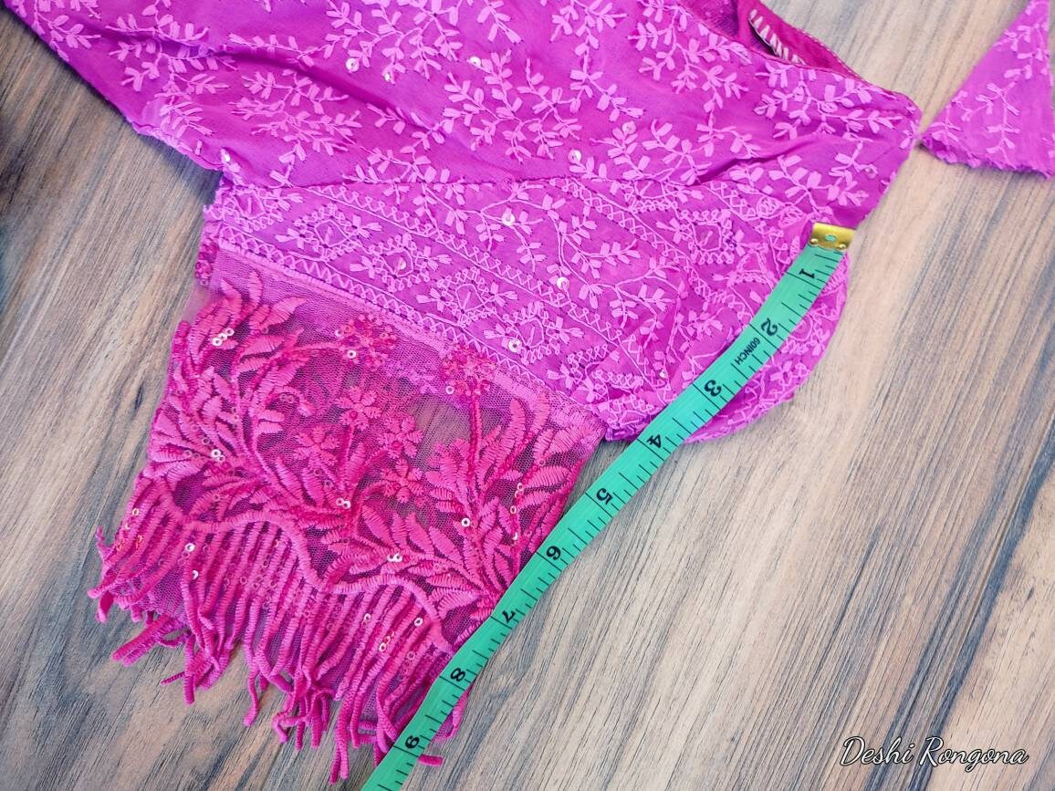 Magenta Readymade Blouse, Lakhnow Georgette Ready to wear Blouse, Fashionable, Trendy, Comfortable, goes with any contrast saree collection