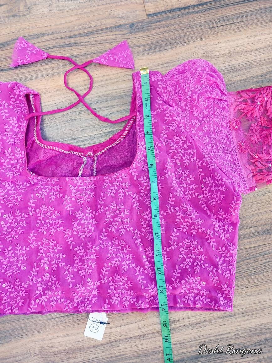 Magenta Readymade Blouse, Lakhnow Georgette Ready to wear Blouse, Fashionable, Trendy, Comfortable, goes with any contrast saree collection