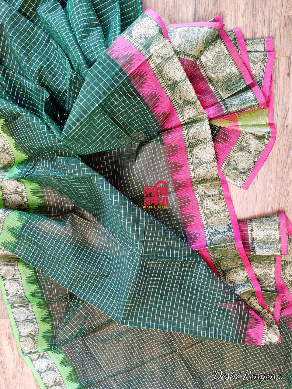 Halfsilk Madurai Saree, Beautiful Royal blue body with Jari and Ganga-Jamuna Border. Perfect Party wear.