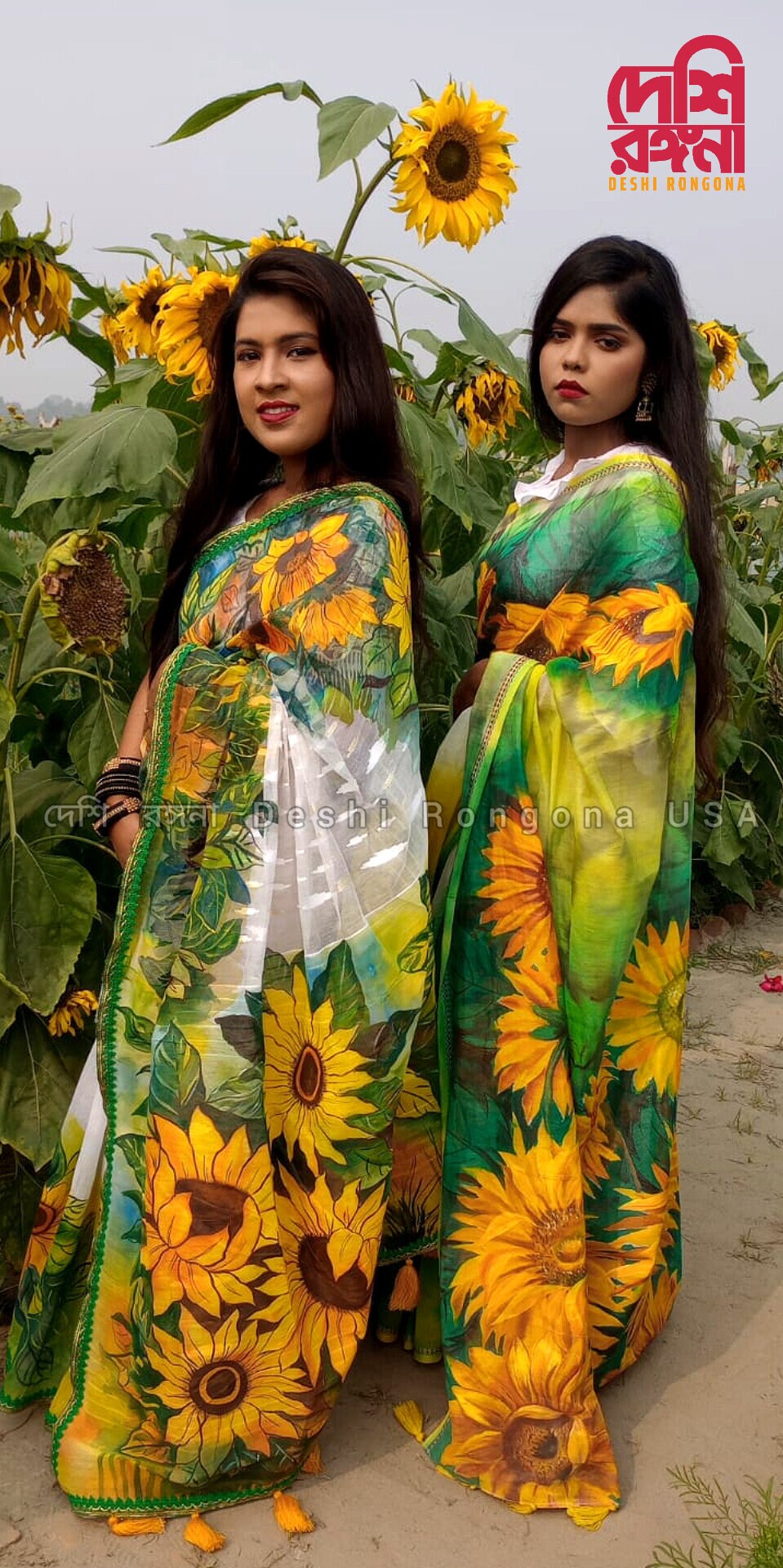 Exclusive Handpainted Sunflower on Original Dhakai Jamdani, on Halfsilk Nokshipar Saree, Feel Special with this Rare Price of Art