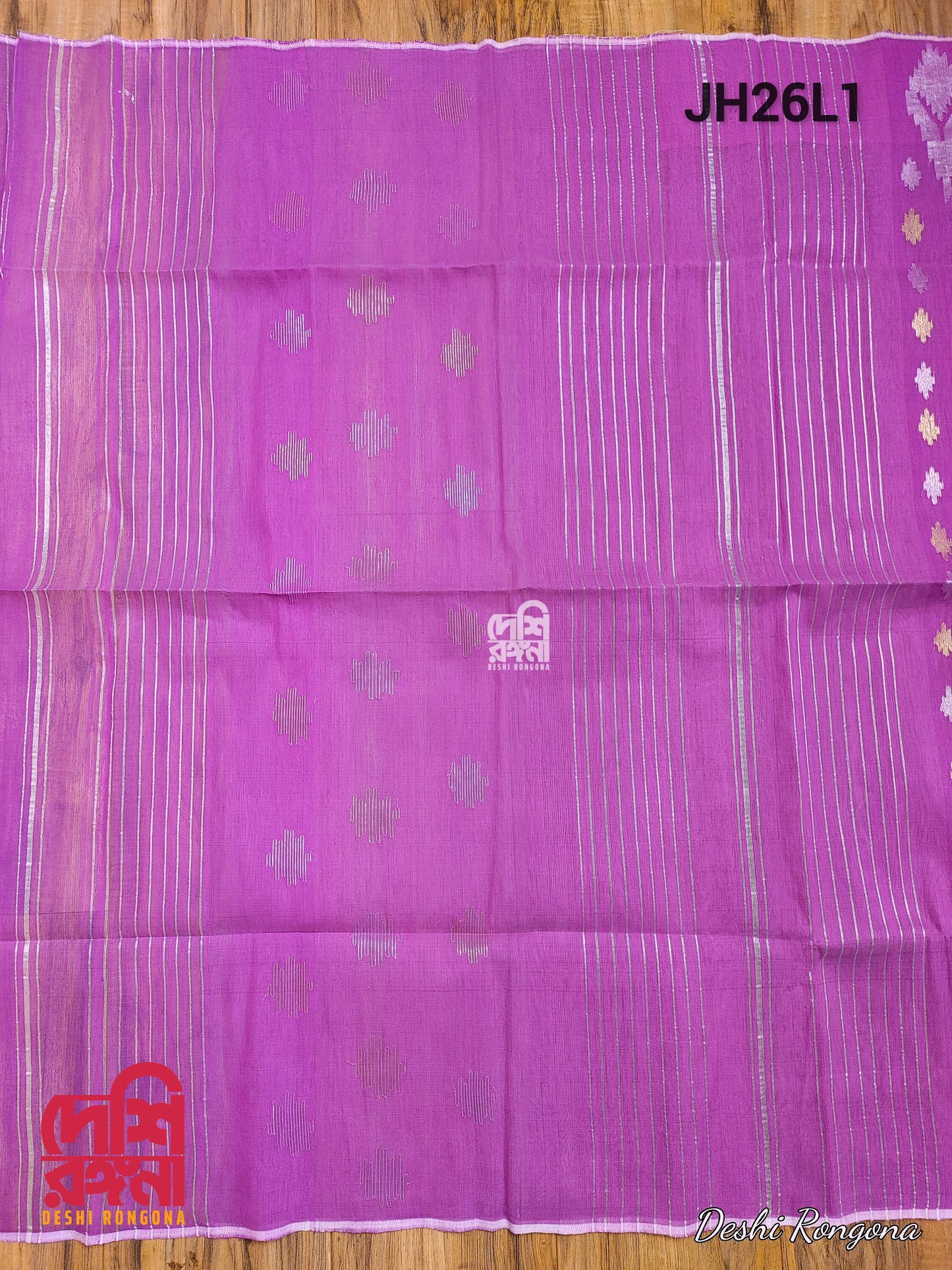 Original Dhakai Jamdani Saree, Lavender /Multi Jari work, Fall piko Done, Made in Bangladesh, Halfsilk,Handloom 40 count Traditional Saree