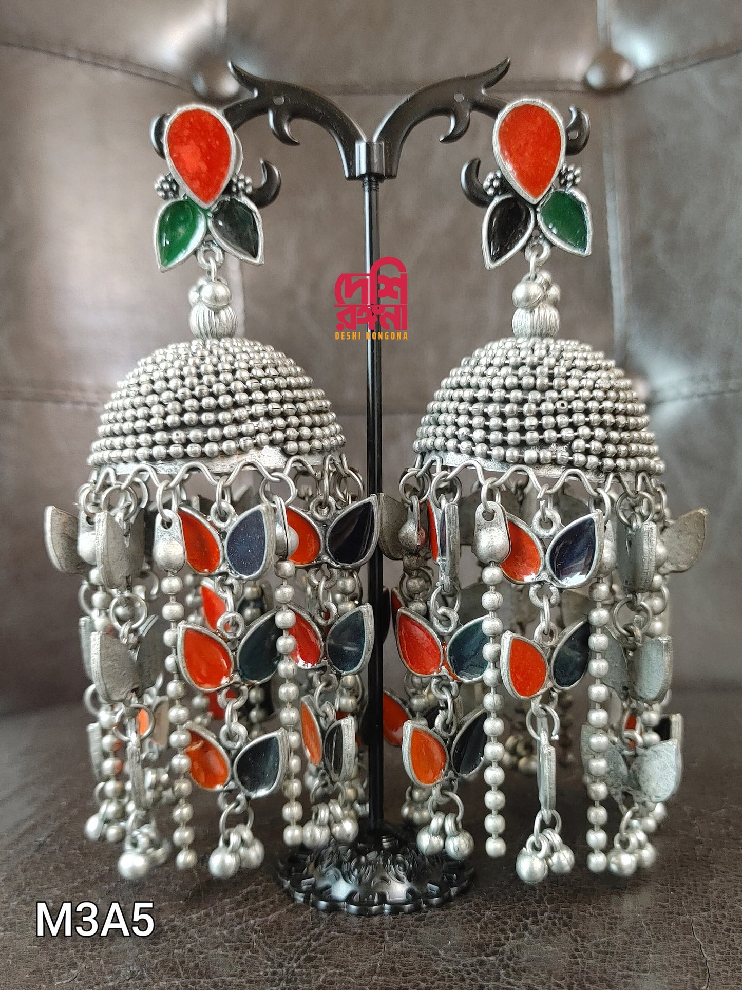 Oxidized Jhumka Earrings, Oversized, Metal Build, Dangle Earrings, Gorgeous Jewelry that goes well with Handmade clothing