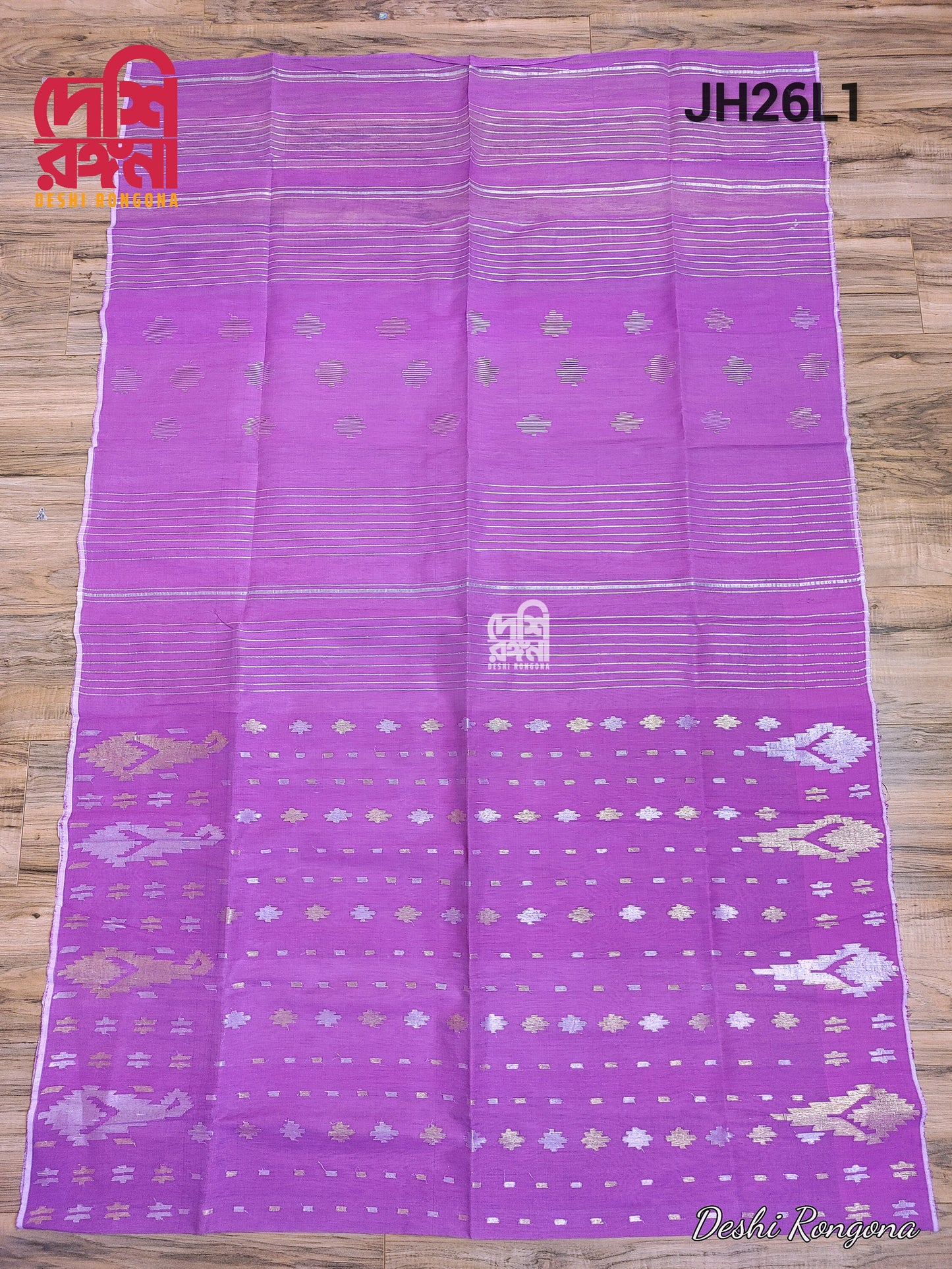 Original Dhakai Jamdani Saree, Lavender /Multi Jari work, Fall piko Done, Made in Bangladesh, Halfsilk,Handloom 40 count Traditional Saree
