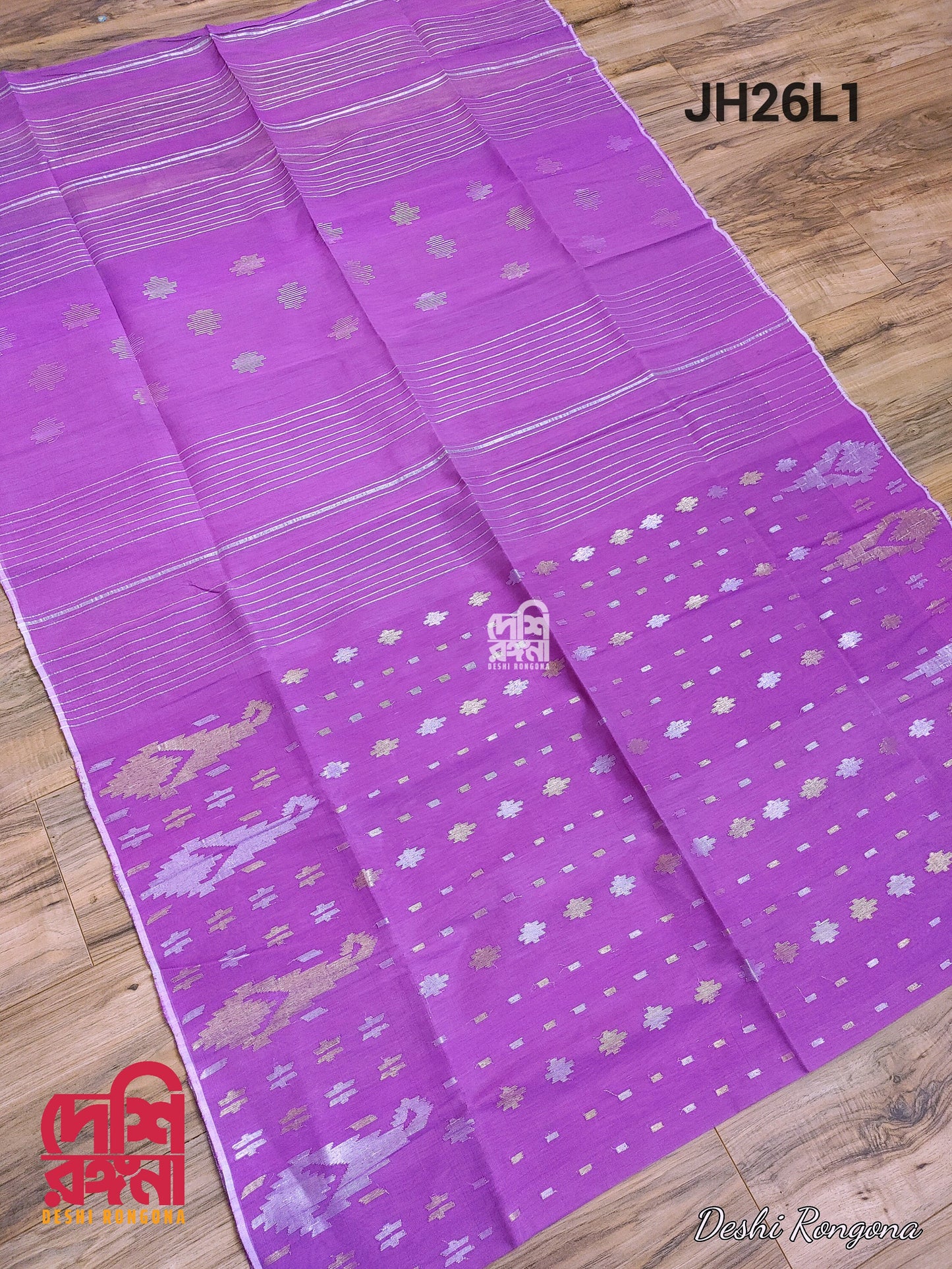 Original Dhakai Jamdani Saree, Lavender /Multi Jari work, Fall piko Done, Made in Bangladesh, Halfsilk,Handloom 40 count Traditional Saree