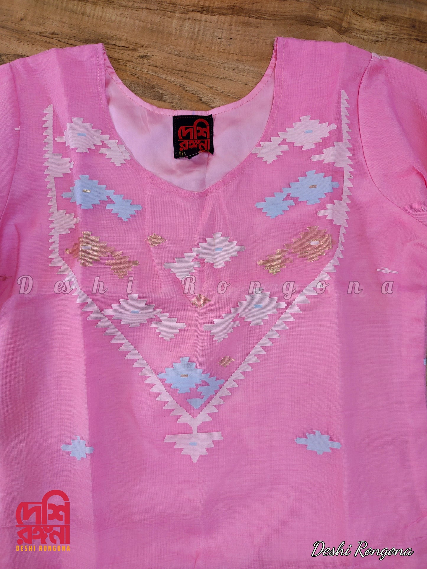 Original Dhakai Jamdani Dress, Handloom Halfsilk 3 pieces, Baby Pink Dress with Silver Jari Work, Geogeous, Elegant, Classy Party Wear