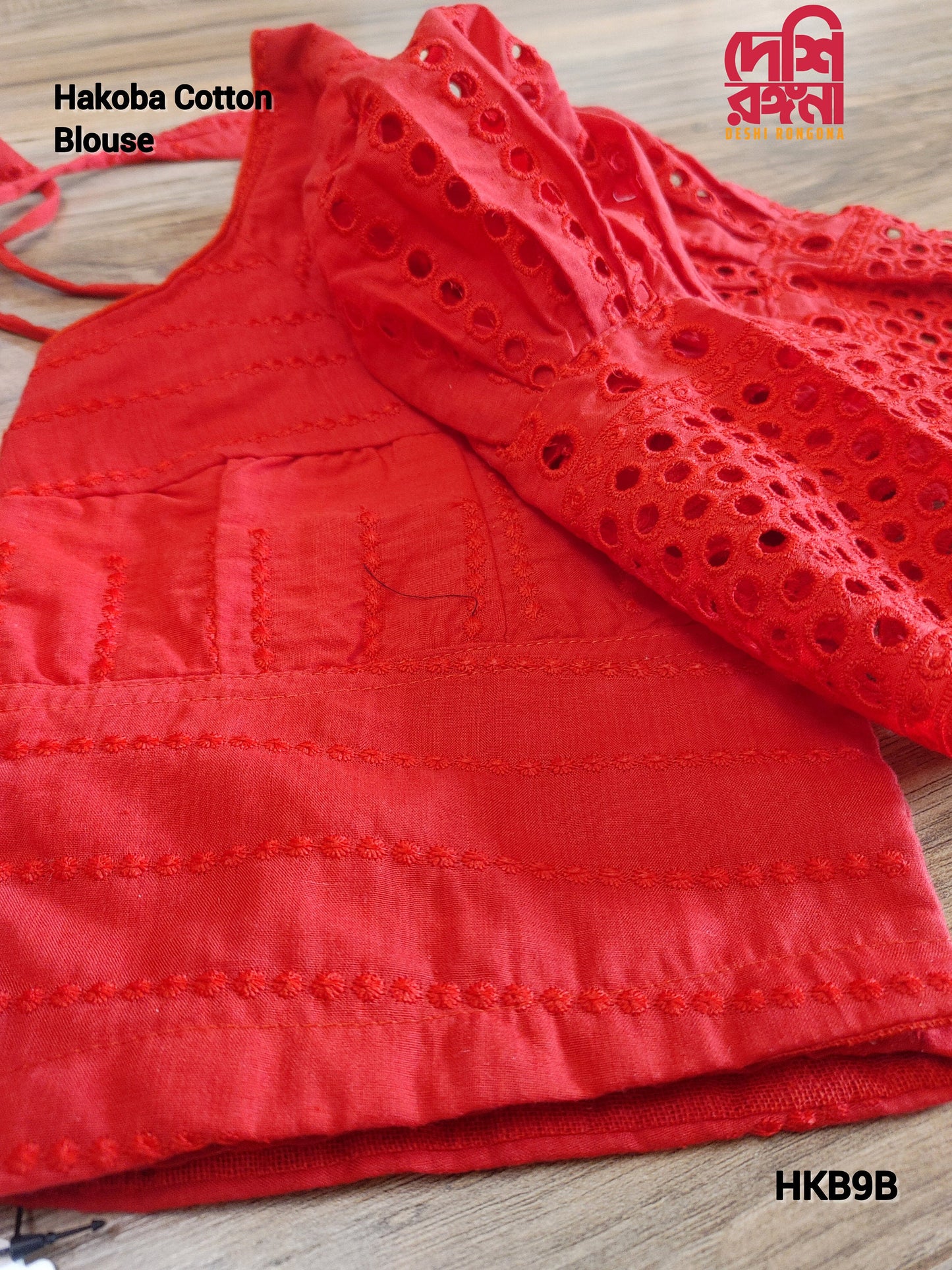 Hakoba Cotton Blouse, Size 34 to 44, Red, Comfortable, Soft, goes with any saree collection you have in your closet, No Extra fabric inside
