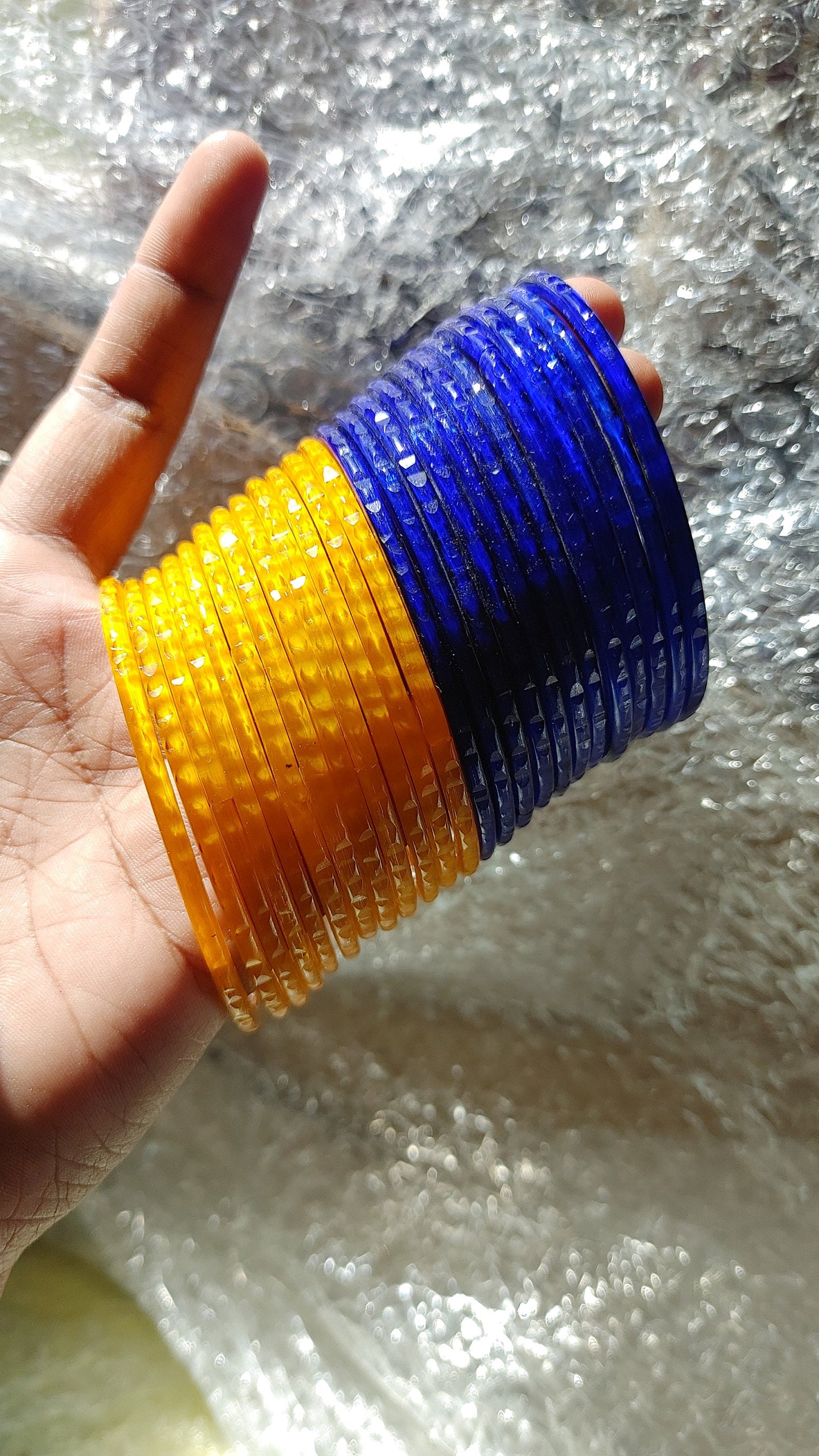 12 Stunning Glass Bangles - Vibrant Colors & Sweet Sounds