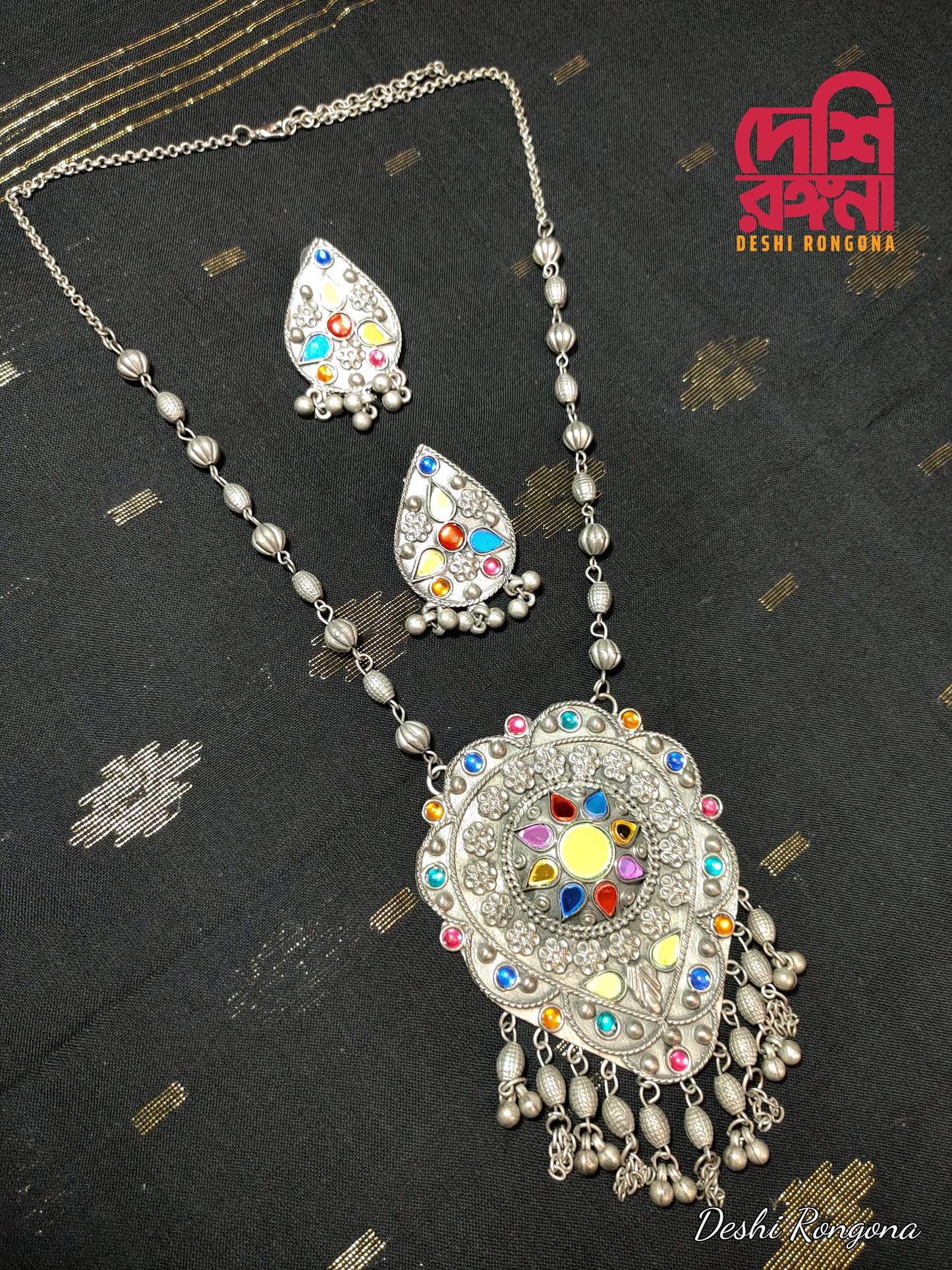 Silver Oxidised Jewelry, Antique Silver Plated Choker Necklace, Earrings,Indian Bollywood Jewelry,Fashion Set, Afgan/Bohemian Jewelry