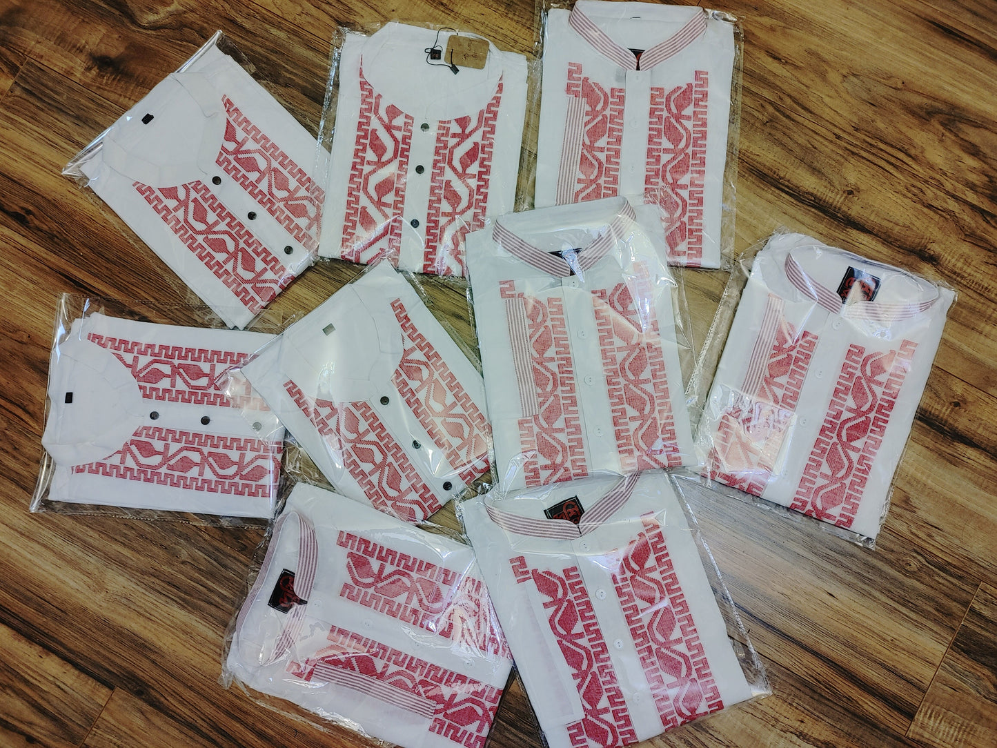 Cotton Dhakai Jamdani White Red Punjabi, Handloom, Comfortable, Elegant, Made in Dhaka, Bangladesh. Aarong Loose Fitting Size 34 to 48