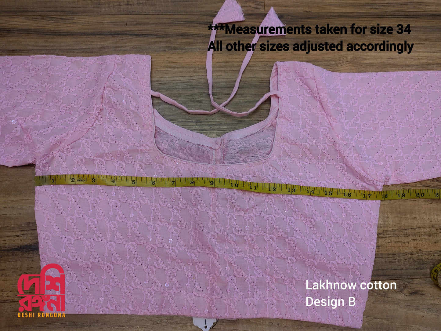 Readymade Lakhnaw Cotton Pink Blouse, Soft, plain sleeves,Size 34/36 Designer Blouse, Embroidered, Comfortable, goes with any contrast saree