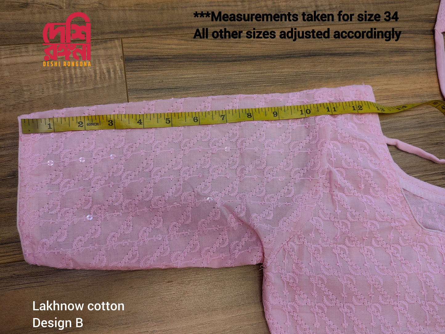 Readymade Lakhnaw Cotton Pink Blouse, Soft, plain sleeves,Size 34/36 Designer Blouse, Embroidered, Comfortable, goes with any contrast saree