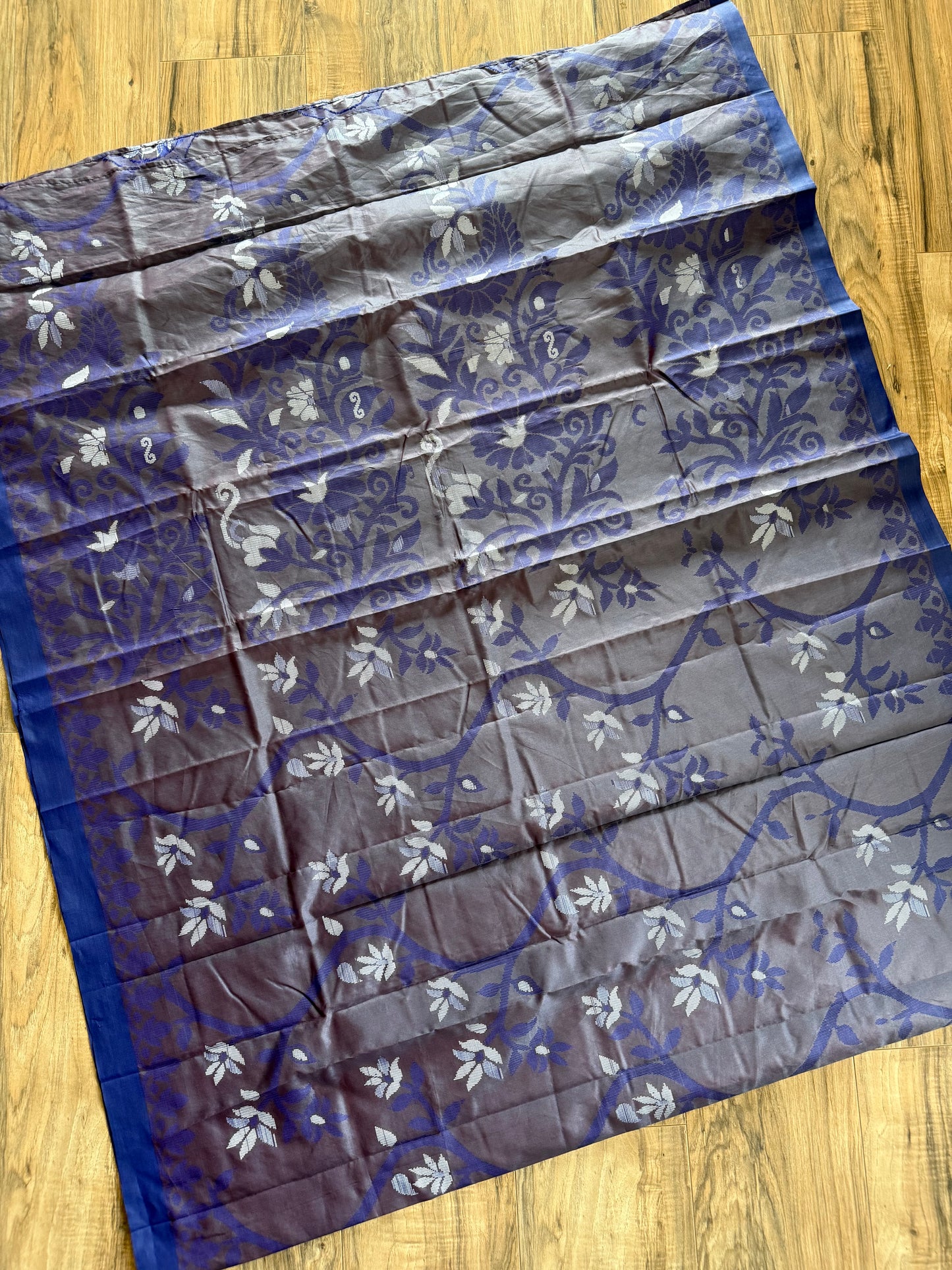 Tangail Silk Saree green and blue check