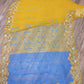 Yellow Original Dhakai Jamdani with Cutwork Embroidery
