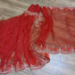 Original Moslin Handmade Karchupri work Saree, Bridal Red