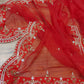 Original Moslin Handmade Karchupri work Saree, Bridal Red