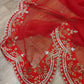 Original Moslin Handmade Karchupri work Saree, Bridal Red