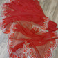 Original Moslin Handmade Karchupri work Saree, Bridal Red