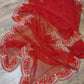 Original Moslin Handmade Karchupri work Saree, Bridal Red