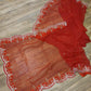 Original Moslin Handmade Karchupri work Saree, Bridal Red