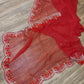 Original Moslin Handmade Karchupri work Saree, Bridal Red