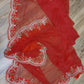 Original Moslin Handmade Karchupri work Saree, Bridal Red