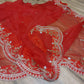 Original Moslin Handmade Karchupri work Saree, Bridal Red