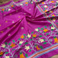 Bright Pink Bangalore Silk Kantha Saree