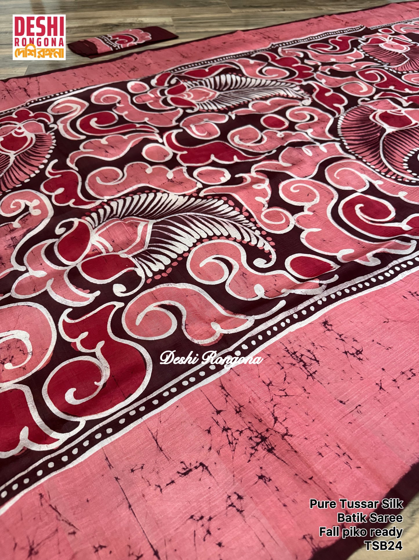 Pure Tussar Silk Hand Batik Saree