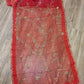 Original Moslin Handmade Karchupri work Saree, Bridal Red