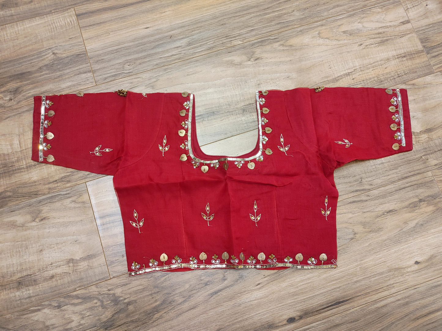 Original Moslin Handmade Karchupri work Saree, Bridal Red