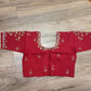Original Moslin Handmade Karchupri work Saree, Bridal Red