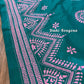 Sea green Bangalore Silk Kantha Saree with pink work
