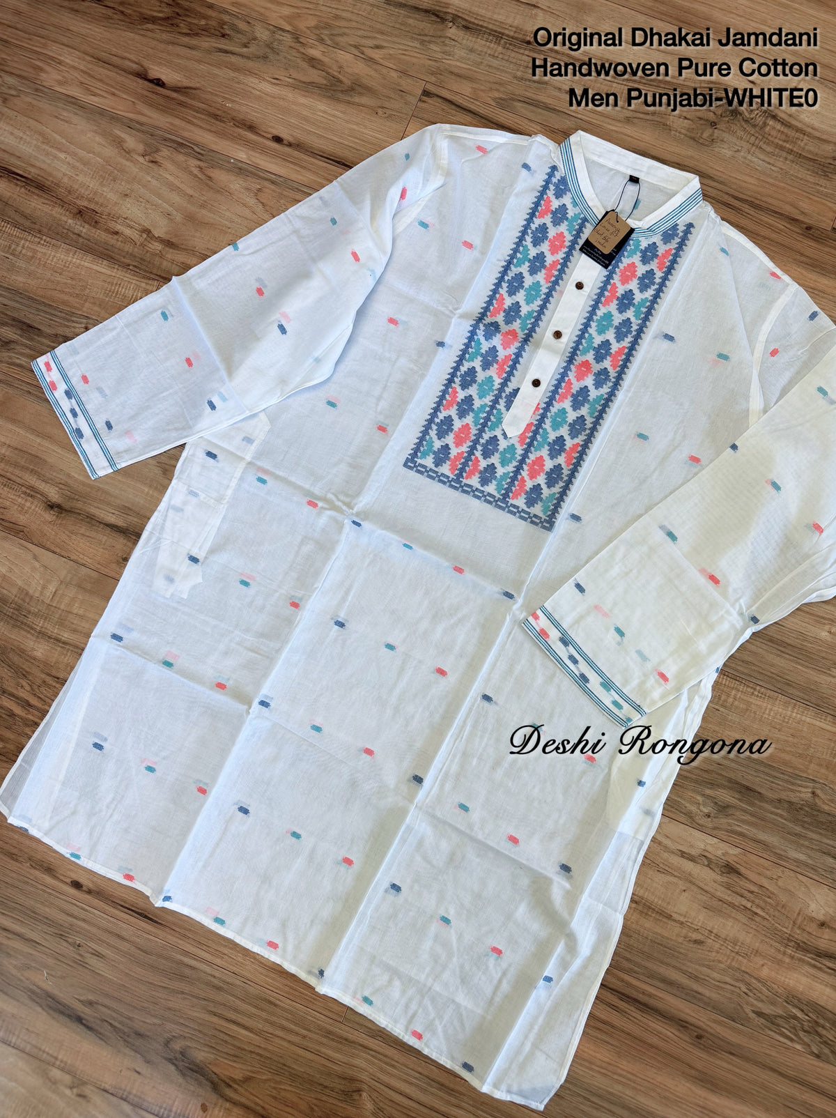 Original Dhakai Jamdani Men Punjabi-Pure Cotton
