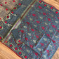 Gray Dhakai Jamdani Saree with Red and Zari work