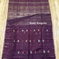 Original Dhakai Jamdani Saree - Plum Purple