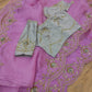 Original Moslin Hand Karchupi work Saree, Lavender Dream, contrast blouse