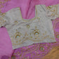 Original Moslin Hand Karchupi work Saree, Lavender Dream, contrast blouse