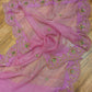 Original Moslin Hand Karchupi work Saree, Lavender Dream, contrast blouse